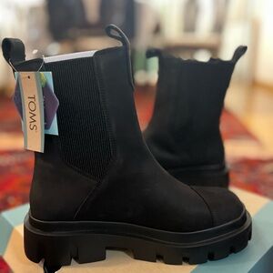 TOMS Women's Black Combat Boots